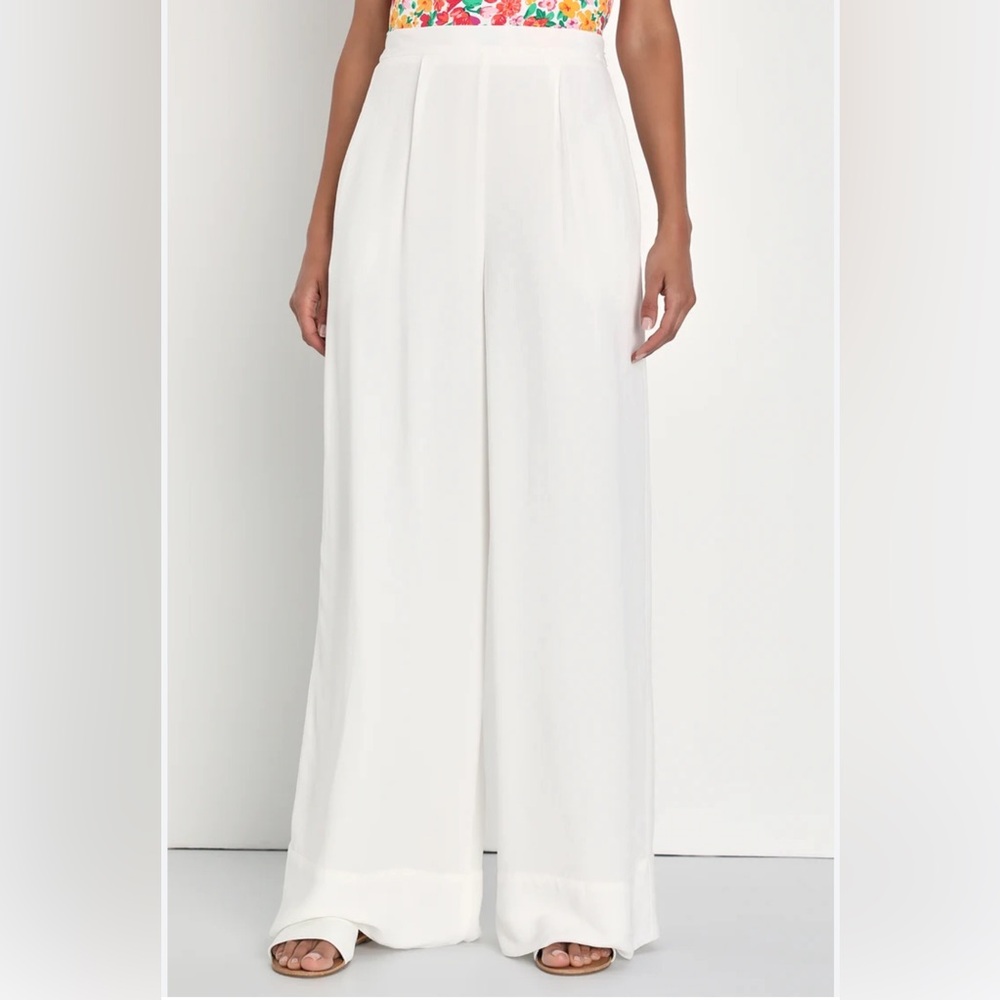 Elegant White Wide-Leg Pants